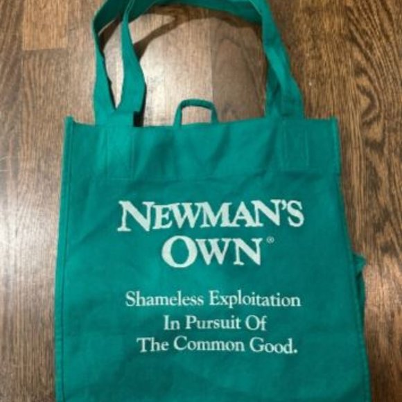 Newman’s Own Organic Grocery Tote Bag Green 12" Earthwise Foldable Reusable RARE - Picture 1 of 2